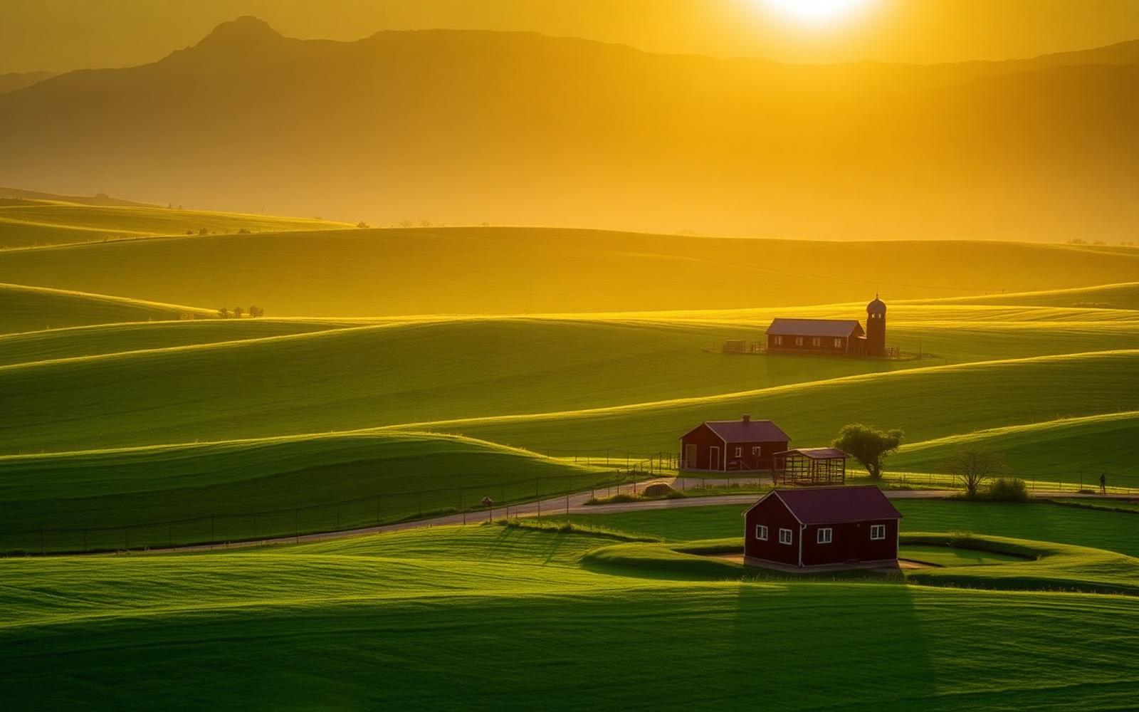 Golden hour over the Matlaleng farm fields